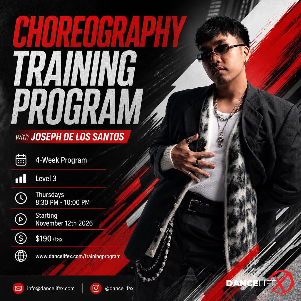 Choreography Training Program with Joseph De Los Santos poster — Level 3, starts 2026-11-12